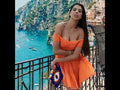Antica Sartoria 2025 Orange Off Shoulder Dress NWT O/S