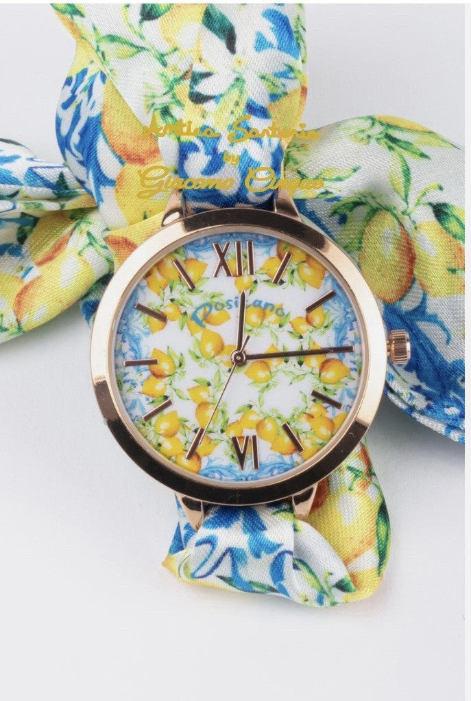 ANTICA SARTORIA 2025 WATCH LEMONS AND BLUE TIE BACK  NWT