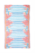 Antica Sartoria 2025 Poly Chiffon Coral & SailBoats Stripe Scarf Sarong NWT O/S