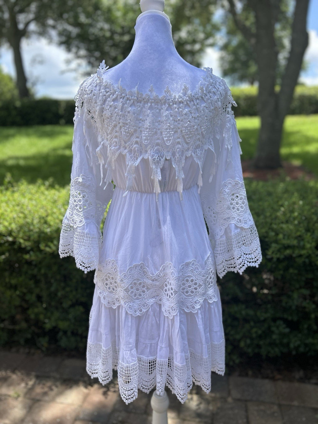 Antica Sartoria Short White Lace & Cotton Dress Gorgeous NWT O/S