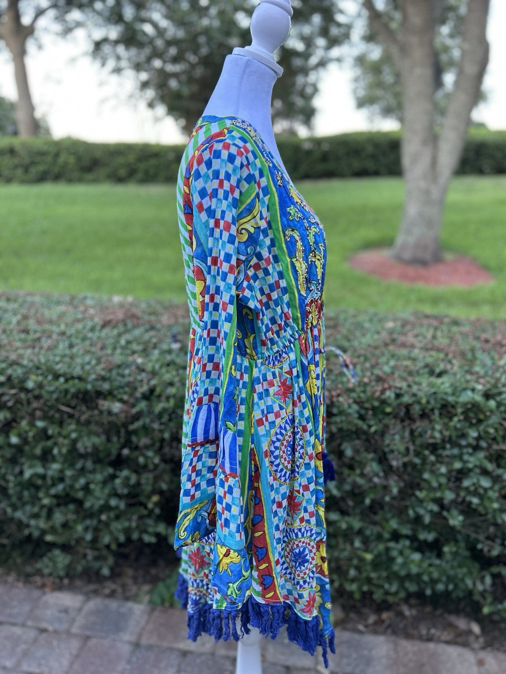Antica Sartoria 2024 Red White Green Beaded Kimono Cover Up NWT O/S