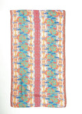 Antica Sartoria Orange & Aqua Aztec Print Scarf 50x70 NWT