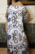 ANTICA SARTORIA 2023 LEOPARD CHAINS & SNAKES  Long Kaftan DRESS NWT