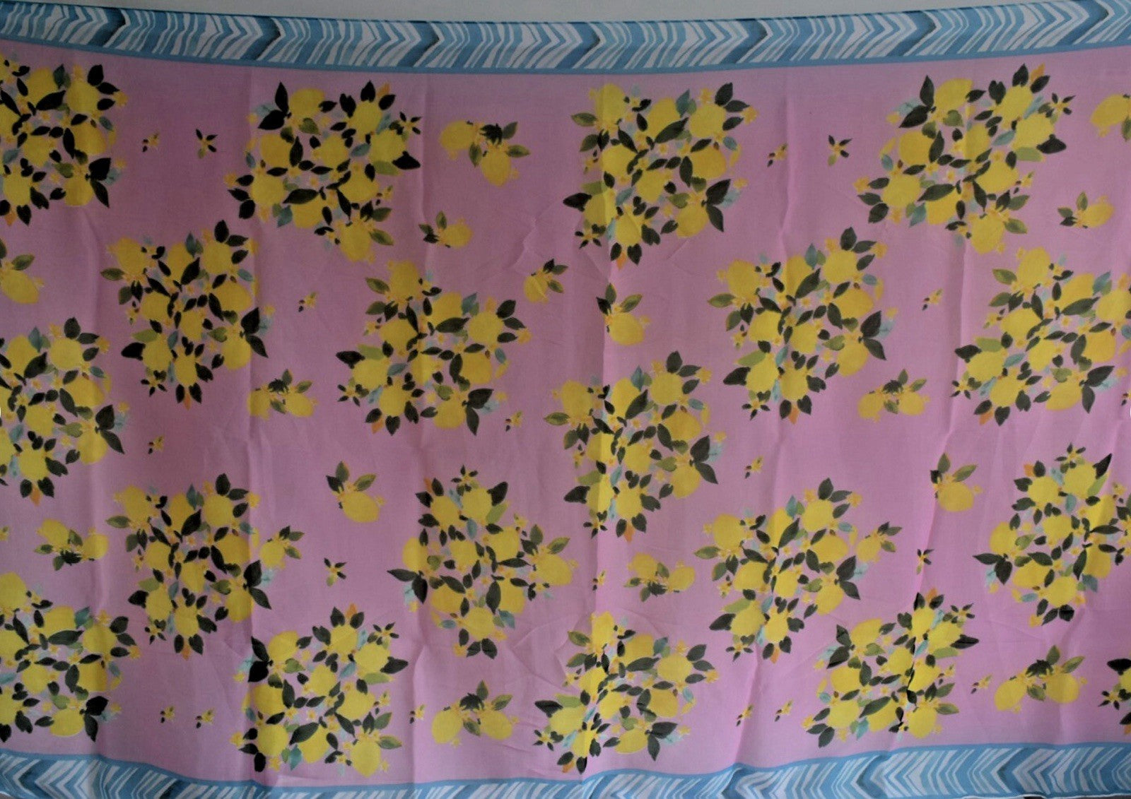 Antica Sartoria Pink With Lemon Chiffon Scarf NWT sarong 40x70