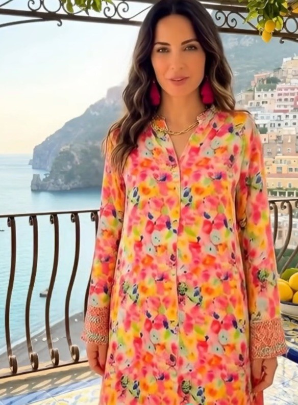 Antica Sartoria 2026 Positano Splash Of Color MuMu Kaftan Dress NWT S/M