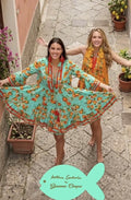 Antica Sartoria 2026 Aqua Orange 🍊 Tie Front Dress NWT O/S