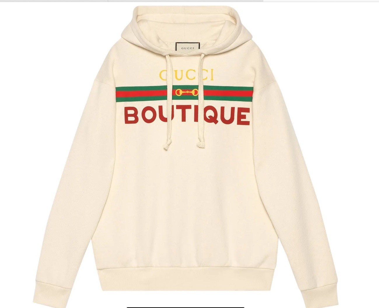 GUCCI Boutique Print Sweatshirt Natural Creamy Multicolor Med NWT