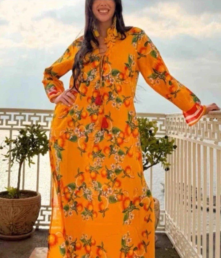 Antica Sartoria 2026 Orange Blossom Kaftan Dress L/XL NWT