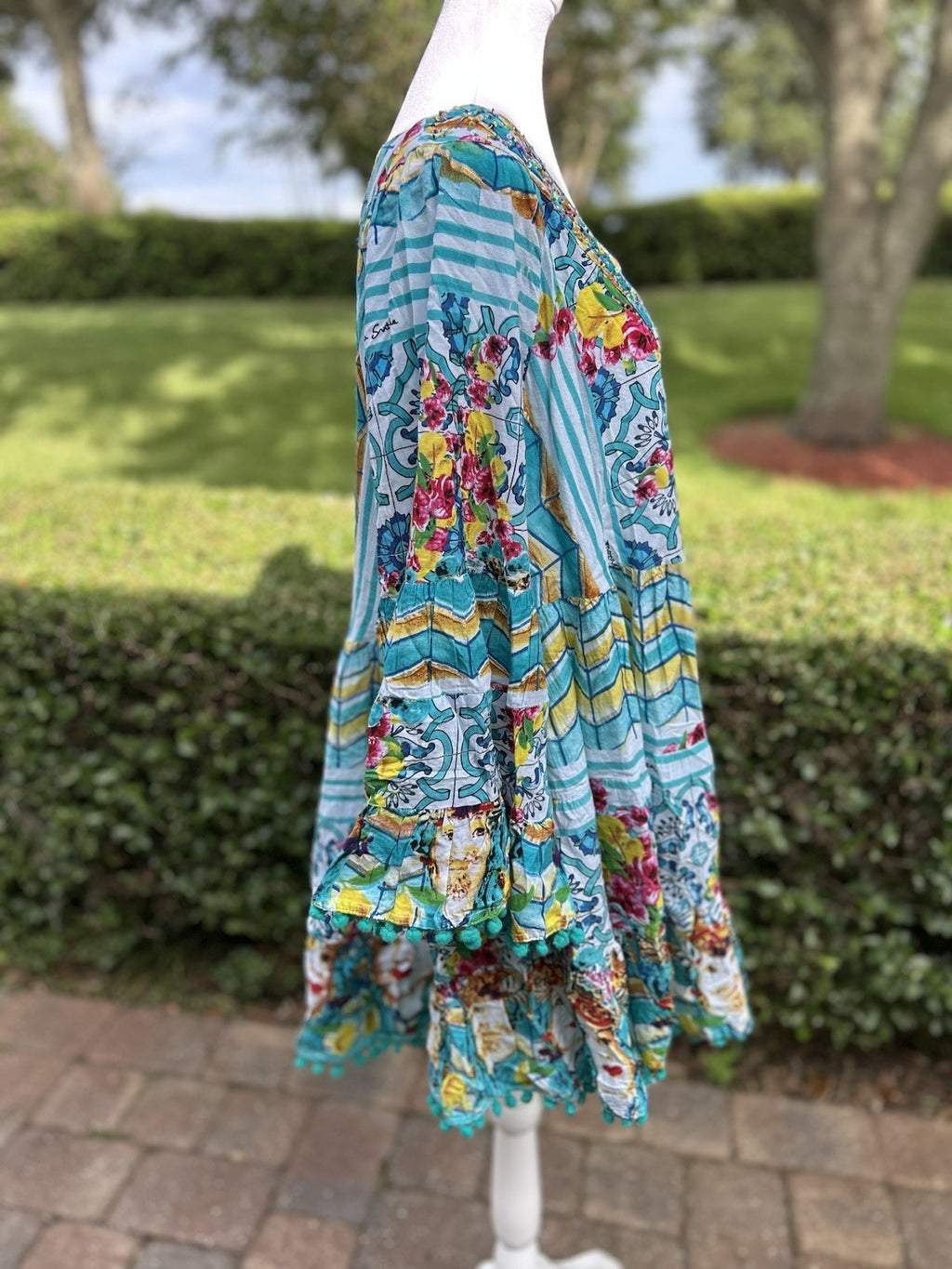 Antica Sartoria 2024 Ladies & Flowers V Neck Beaded Dress NWT O/S