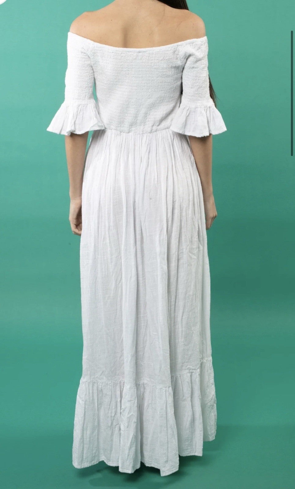 Antica Sartoria 2025 Long White Off Shoulder Dress With Slit NWT O/S