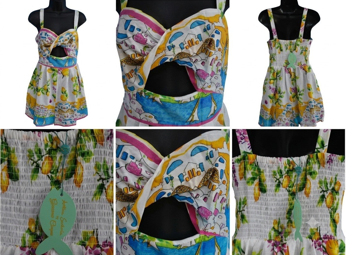 Antica Sartoria 2026 Positano Lemon & Flowers Romper Love This Print Nwt O/S