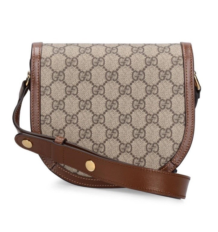 Gucci GG Supreme Horsebit 1955 Mini Rounded Shoulder Bag NEW