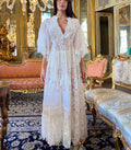 Antica Sartoria 2024 White Lace Embroidery Cinched Waist  Dress NWT O/S