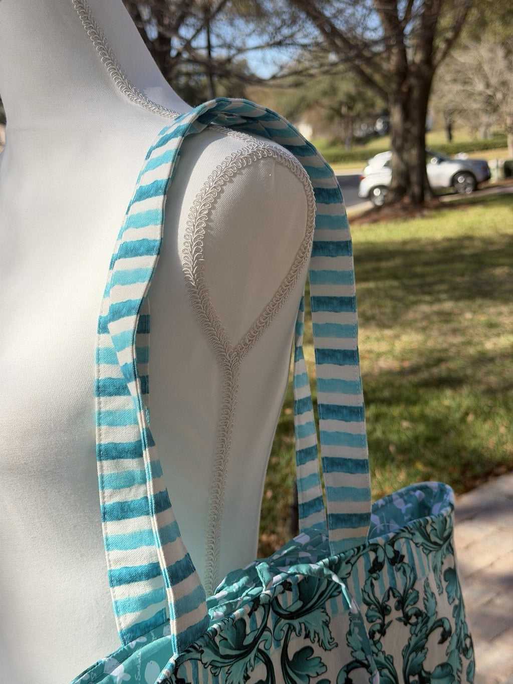 Antica Sartoria 2026 Beach Tote Tie Bag La Dolce Vita Positano Aqua white Blue