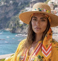 Antica Sartoria 2026 Straw Sun Hat Positano Print Perfect Nwt O/S