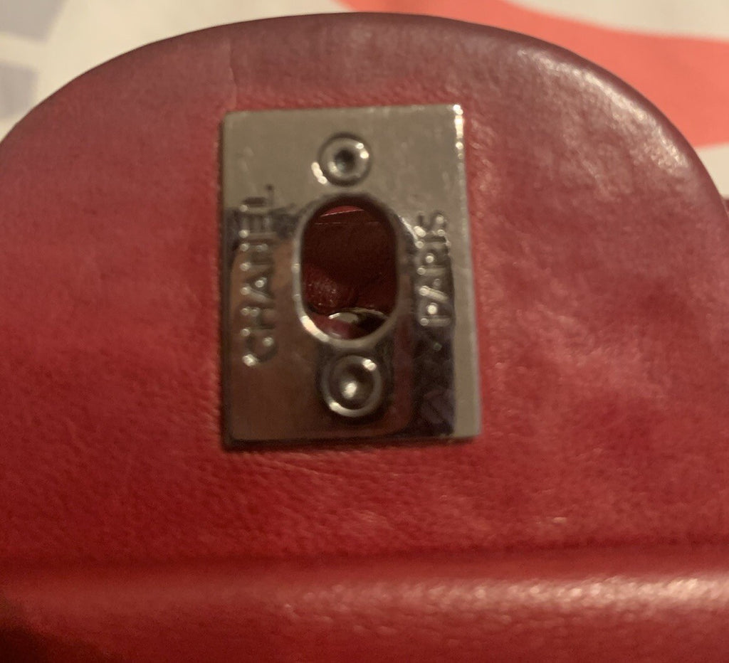 CHANEL ACCORDION FLAP BAG Burgundy In Quilted Leather