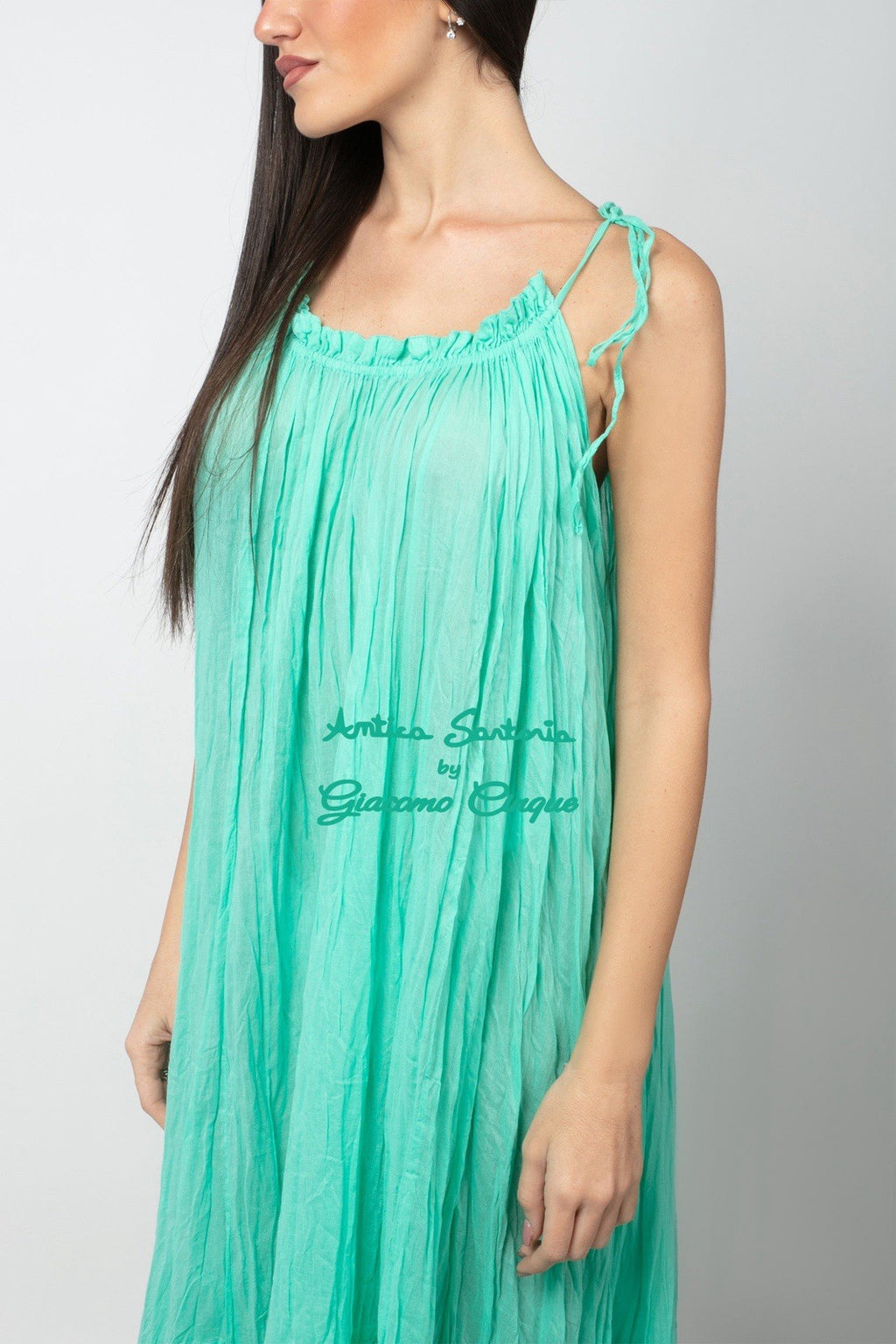 ANTICA SARTORIA 2025 AQUA LONG DRESS WITH STRAPS NWT O/S