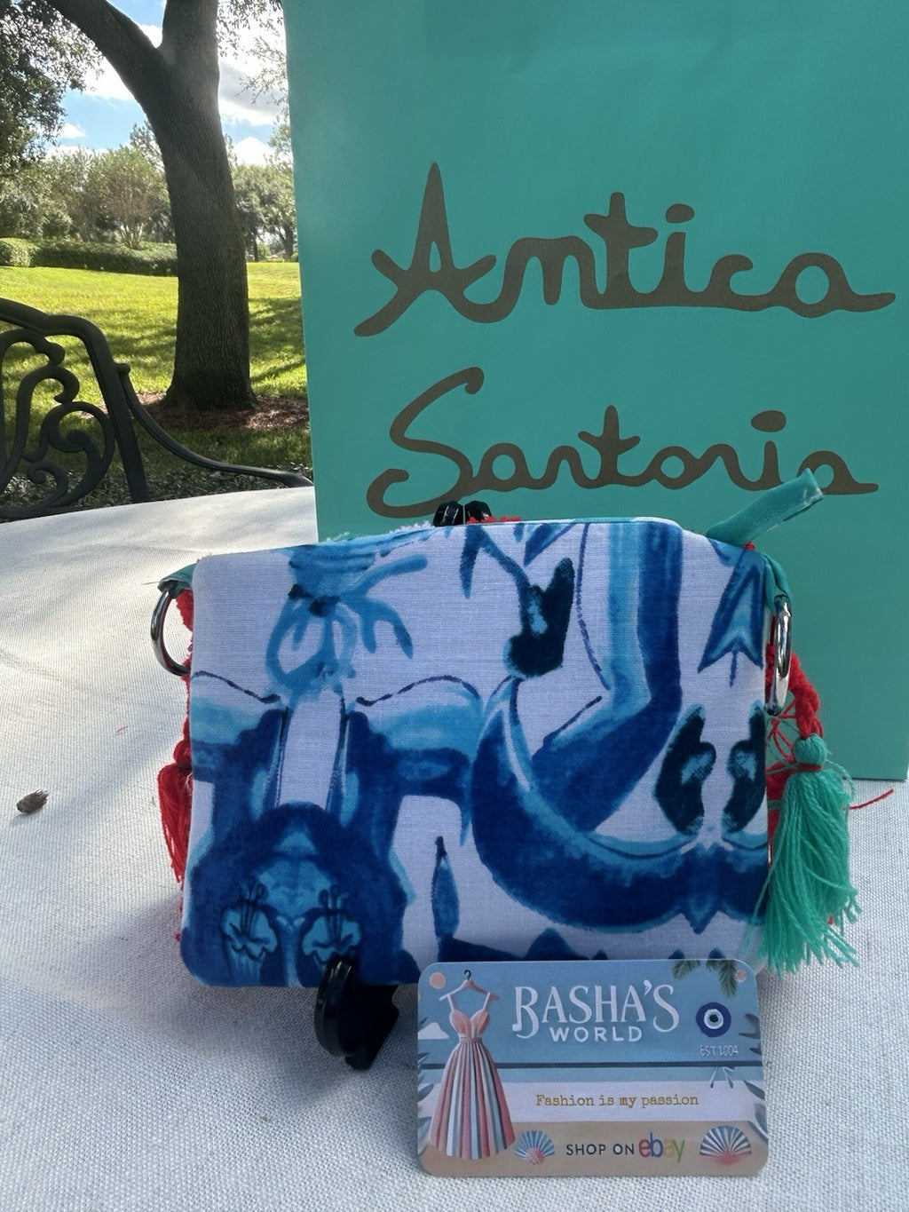 Antica Sartoria 2025 Red Terry & POMPOM Eye Mini Clutch Nwt