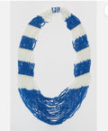 ANTICA SARTORIA 2025 WHITE AND BLUE BEADED LOVELY NECKLACE NWT