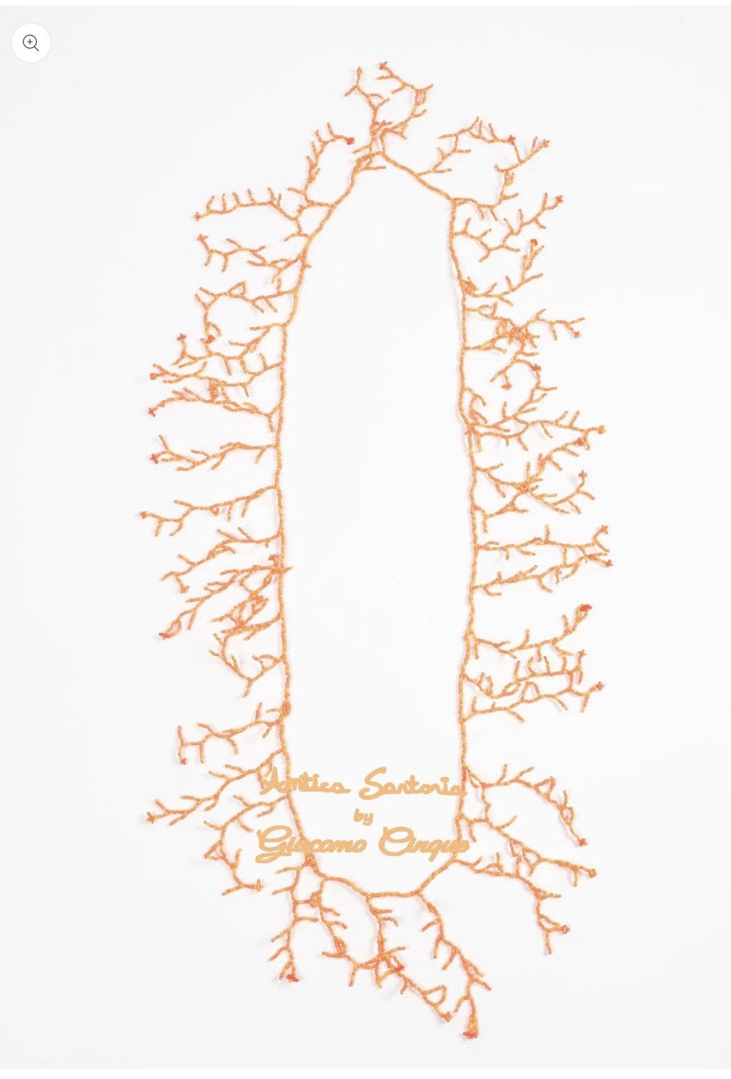 Antica Sartoria Long Orange Beaded Could Be Doubled 30”Long Necklace NWT