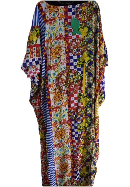 ANTICA SARTORIA 2024 SICILIAN WHEEL LONG MUMU/ KAFTAN/DRESS NWT  LAST ONE