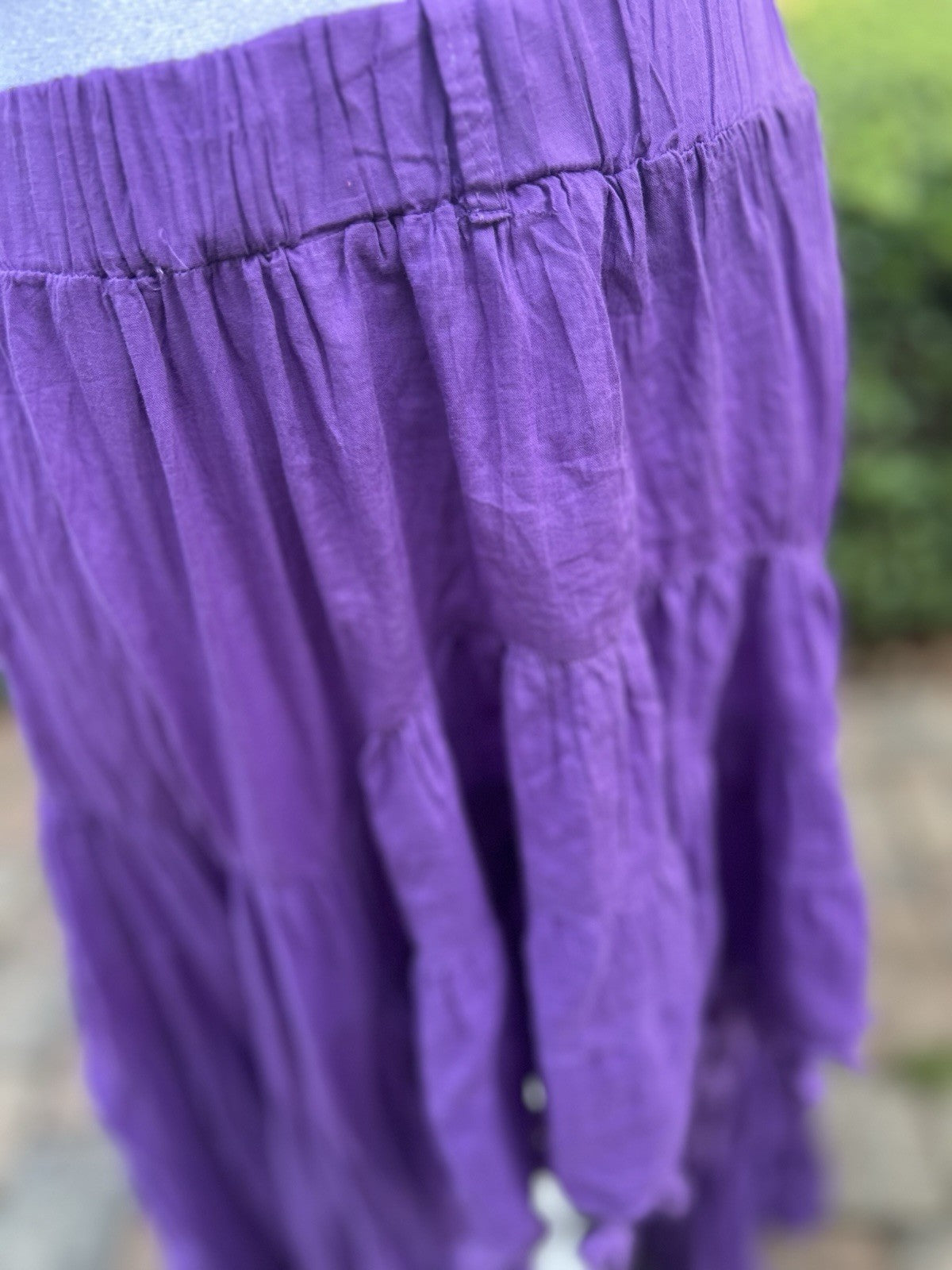 Antica Sartoria Purple Long Back Short Front Skirt & Beaded Top NWT POMPOM NWT