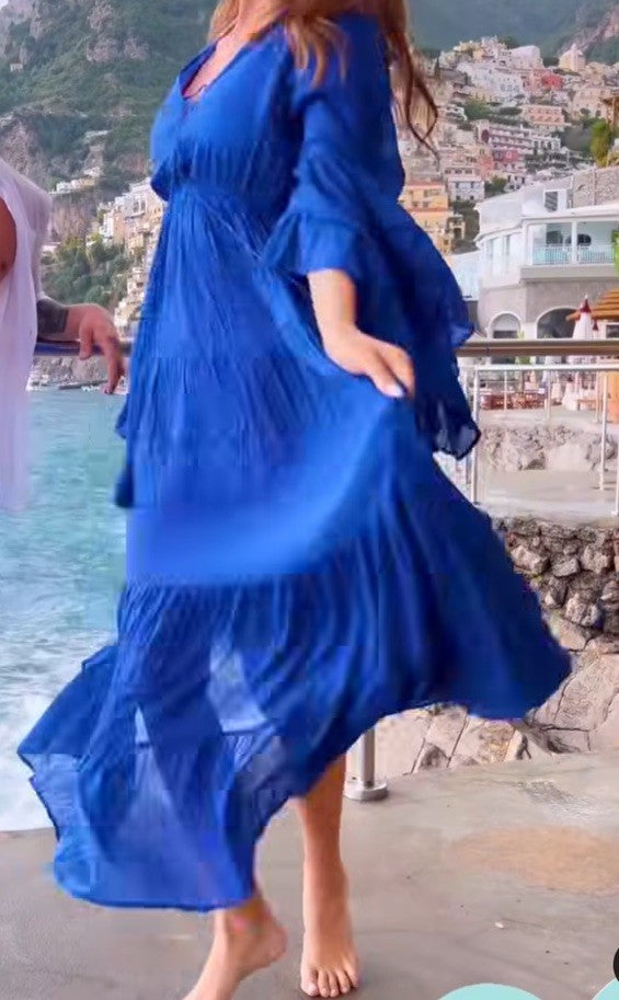 Antica Sartoria 2025 Blue Flare Long Dress Gorgeous NWT O/S
