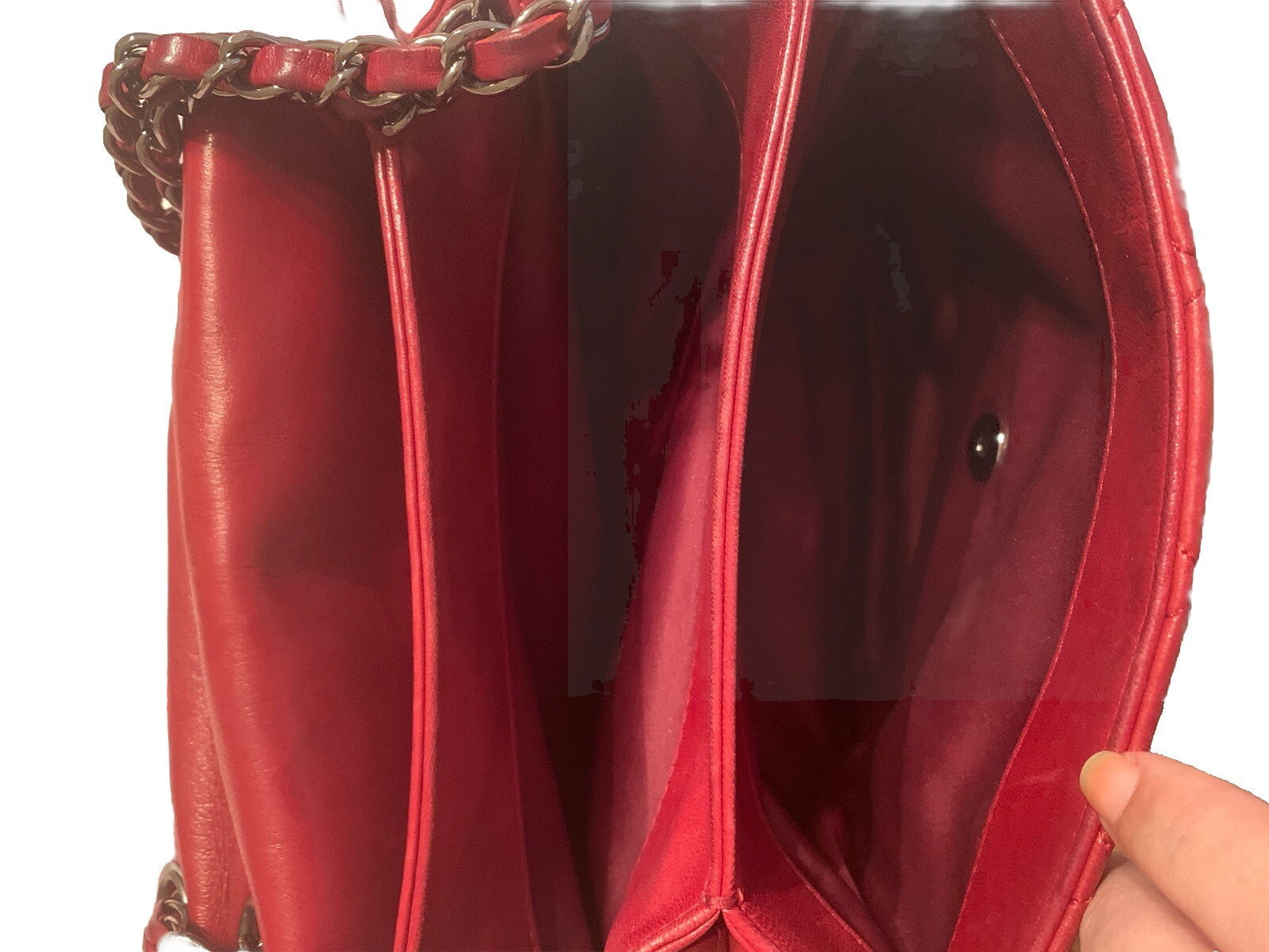 CHANEL ACCORDION FLAP BAG Burgundy In Quilted Leather