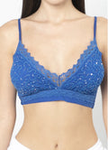 Antica Sartoria Beaded Smocked Back Bra-Lette Size 32-36D Nwt Perfect Blue