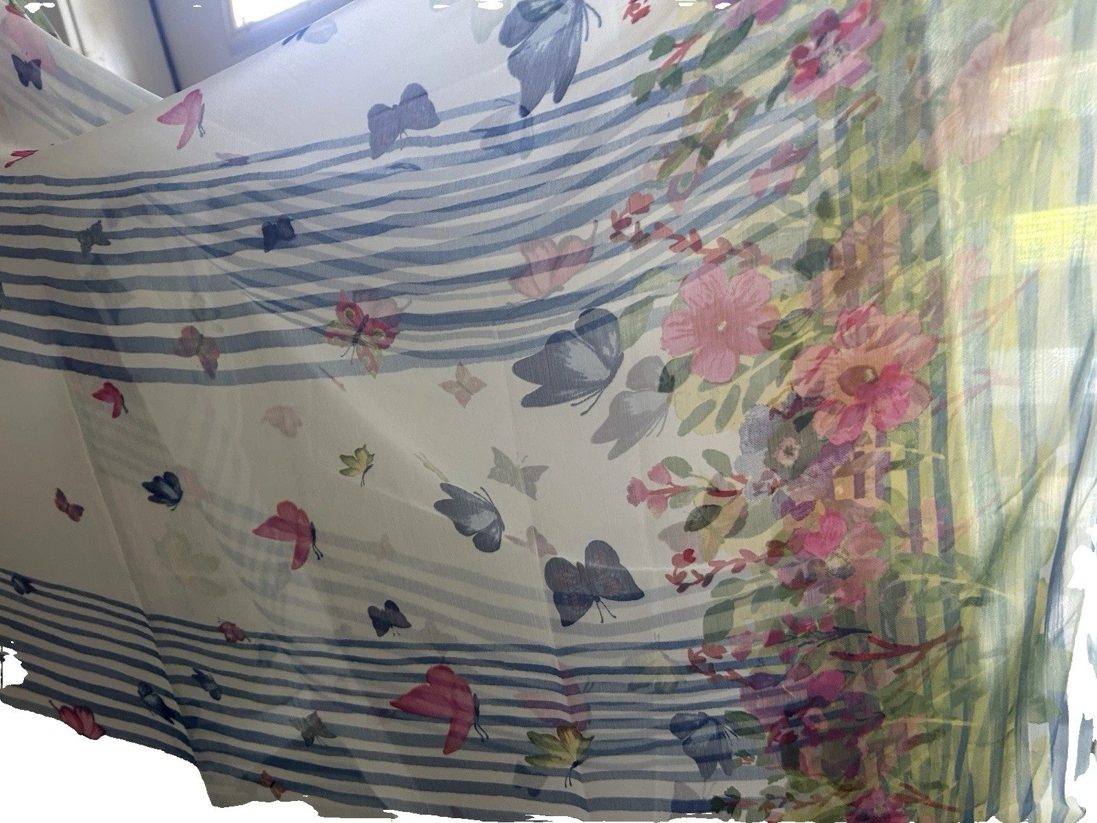 Antica Sartoria Poly Chiffon Scarf 40 X 70 Flowers & Butterflies  🦋 SOLD OUT
