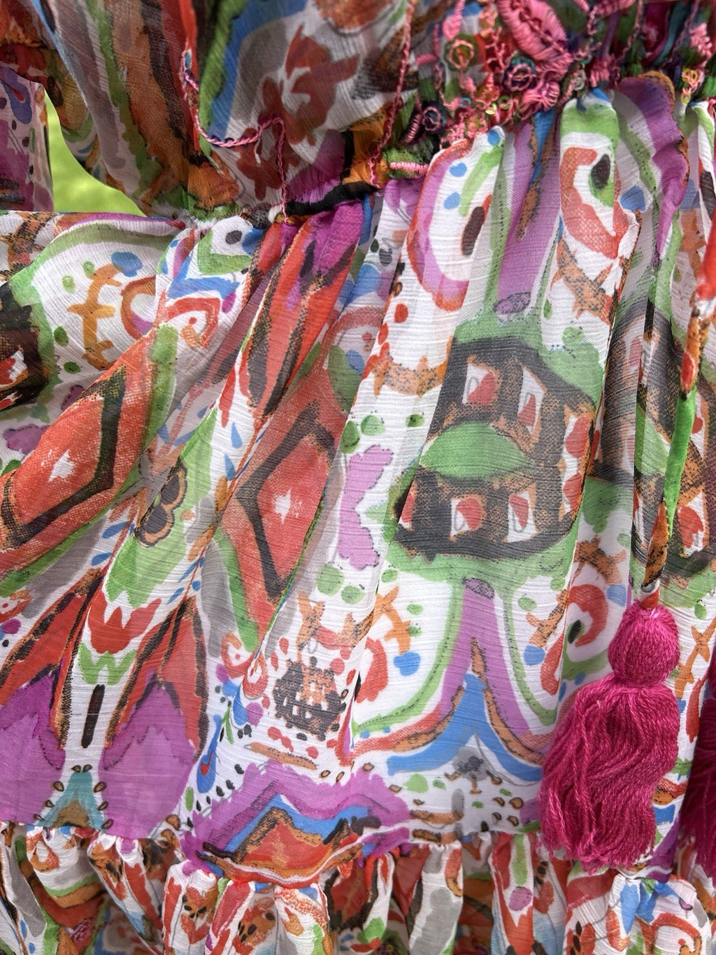 Antica Sartoria 2024 Pink Green Gorgeous Colors Chiffon Dress NWT O/S