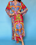 ANTICA SARTORIA 2024 S/M RED ONE BUTTON MUMU/KAFTAN/COVER UP NWT