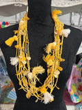 Antica Sartoria 2024 Yellow Lemon Pompom Beaded Necklace Nwt