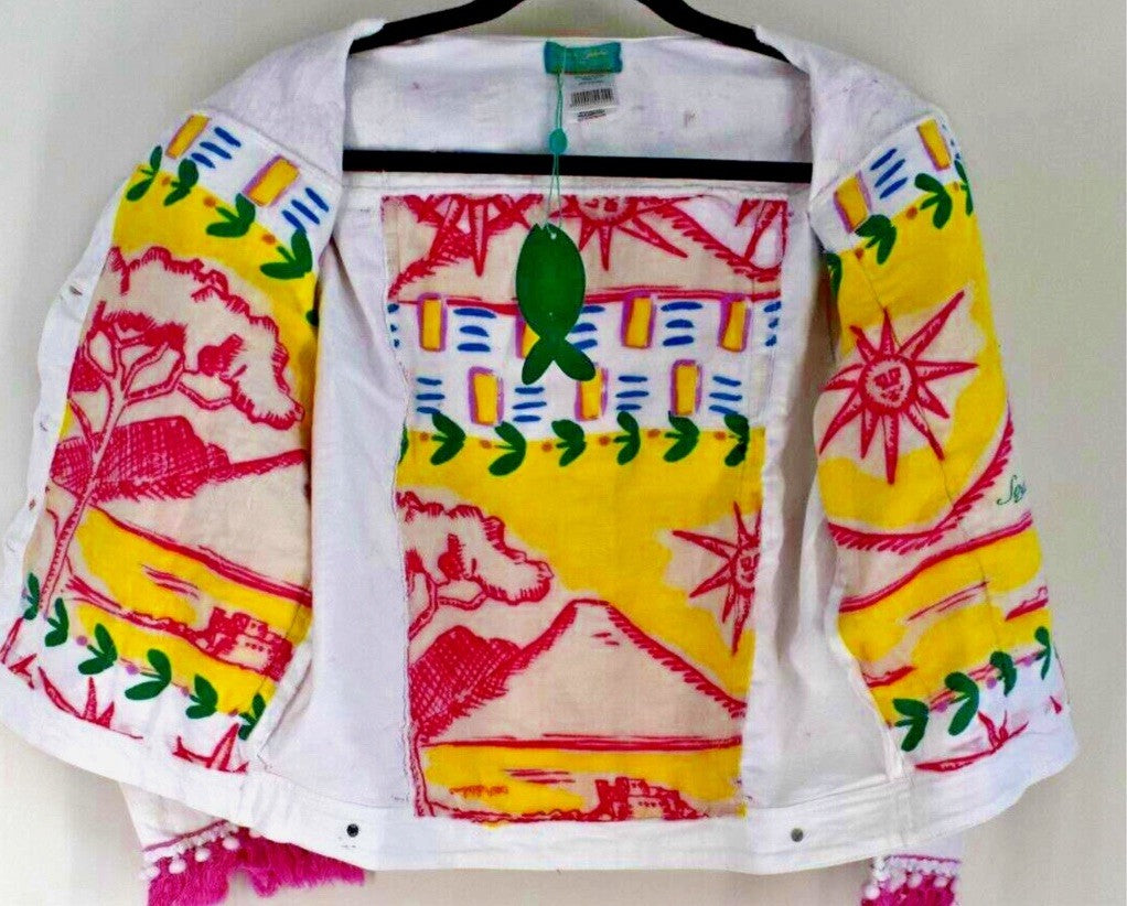 Antica Sartoria Stars & Sun Pink Yellow Jacket SM Nwt