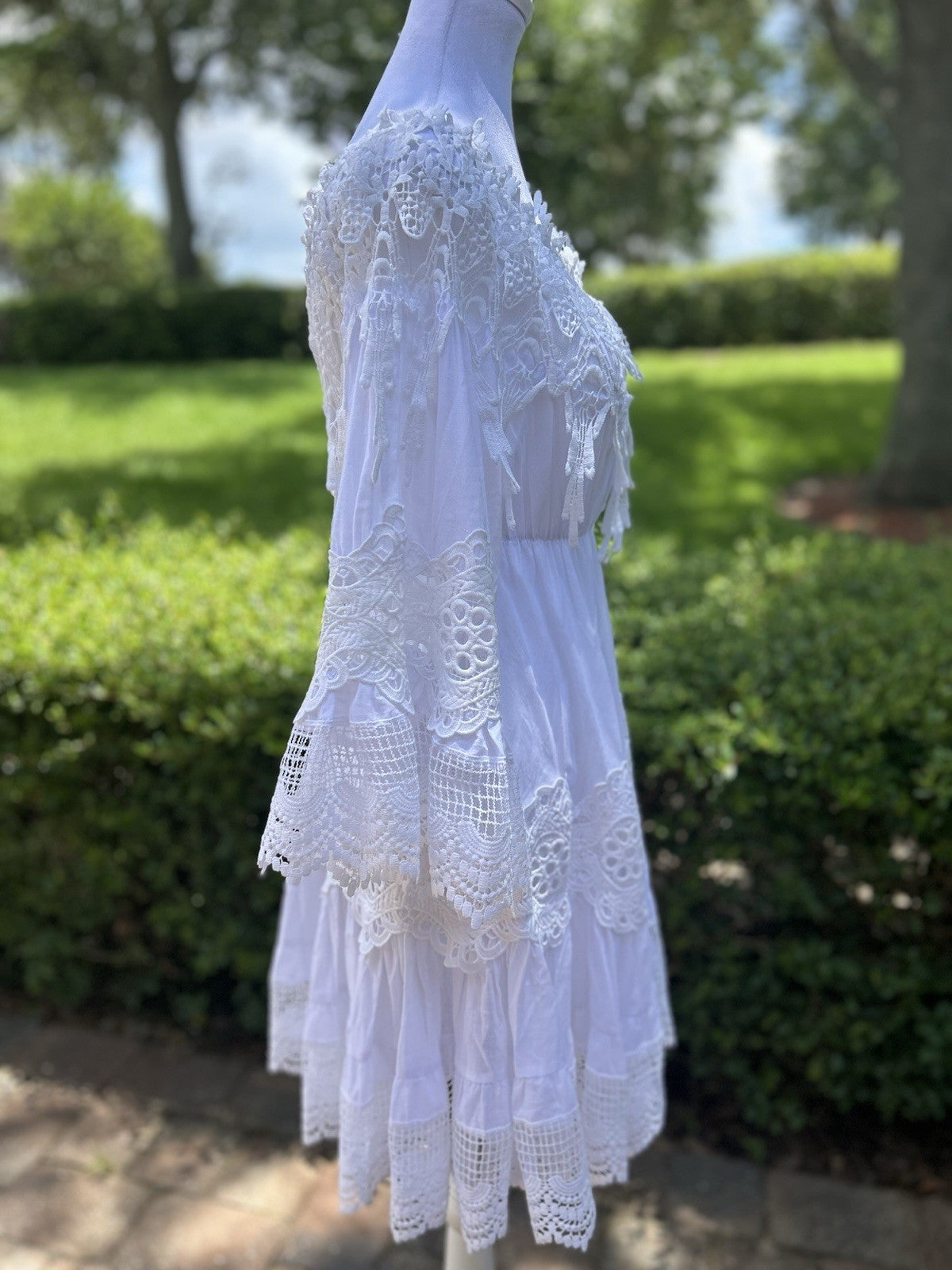 Antica Sartoria Short White Lace & Cotton Dress Gorgeous NWT O/S
