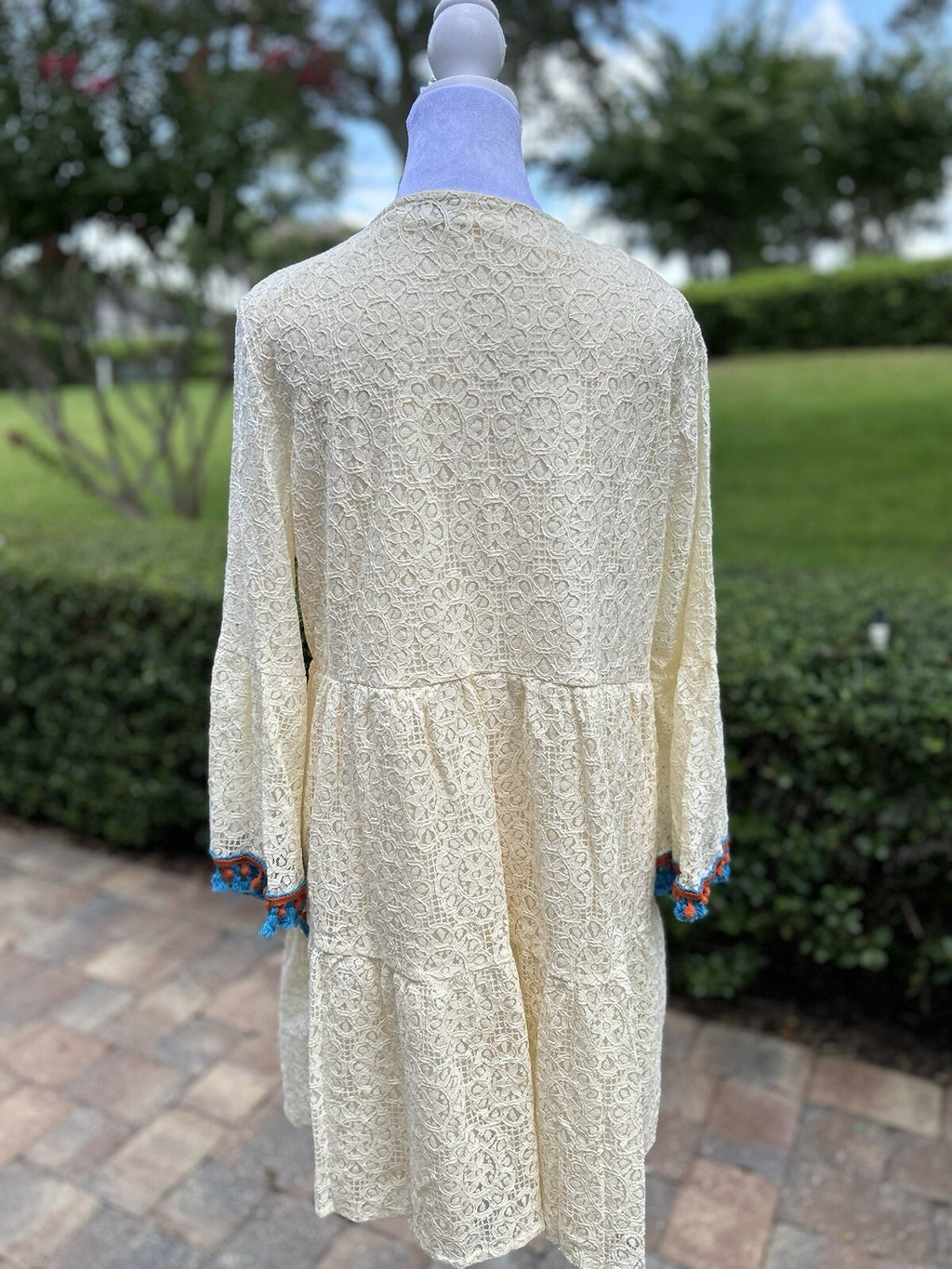 Made In Italy Like Antica Sartoria Gorgeous Nude Color Dress Embroidered Medium