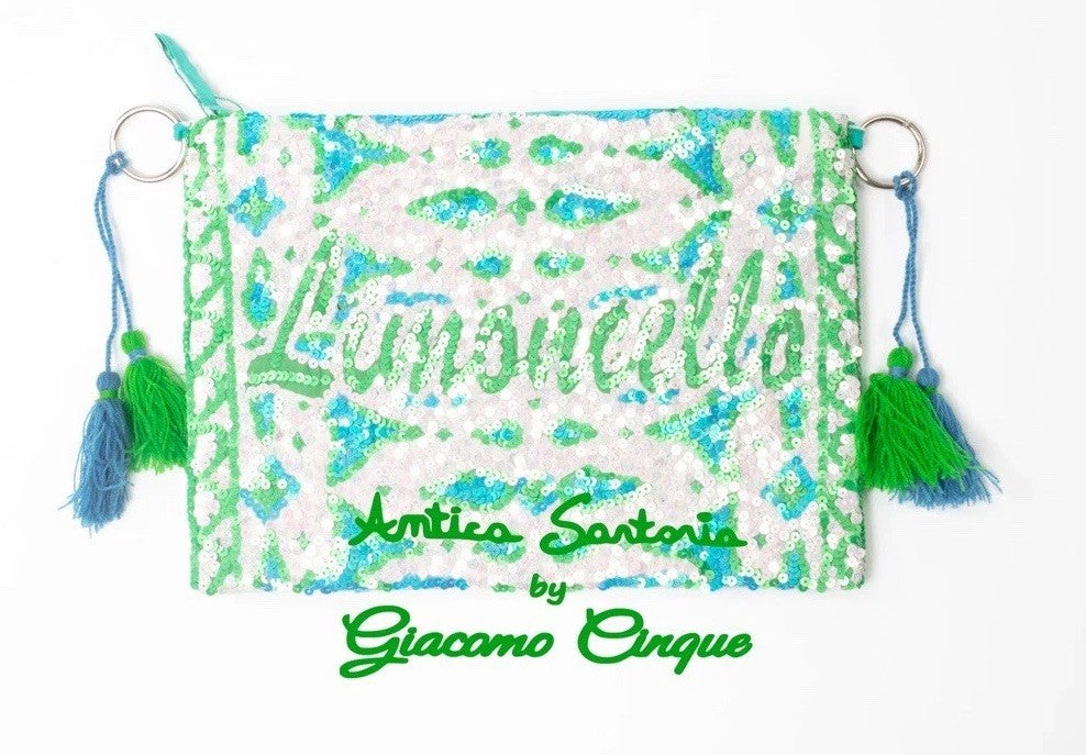 Antica Sartoria 2025 Limoncello Beaded Aqua Clutch 2025 NWT