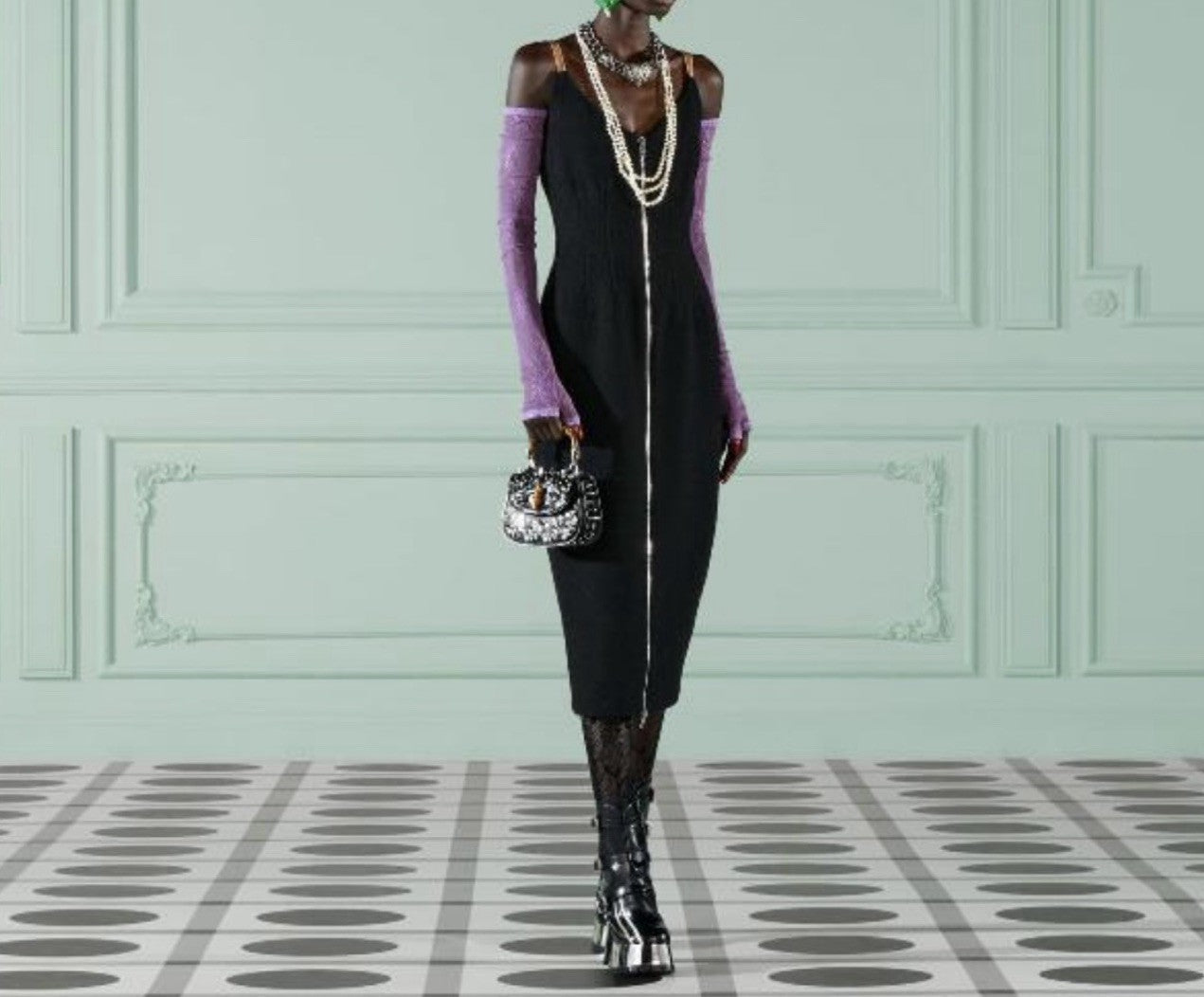GUCCI 2024 THE SEXIET ZIPPER BLACK DRESS SIZE 44 IT NWT GORGEOUS