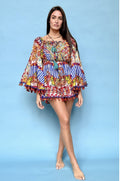 Antica Sartoria 2024 Blue Orange & Lemon 🍋 Beaded Romper One Piece NWT O/S