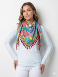 Antica Sartoria Flowers Flowers Triangle Cotton Scaf Bandana Belt Nwt