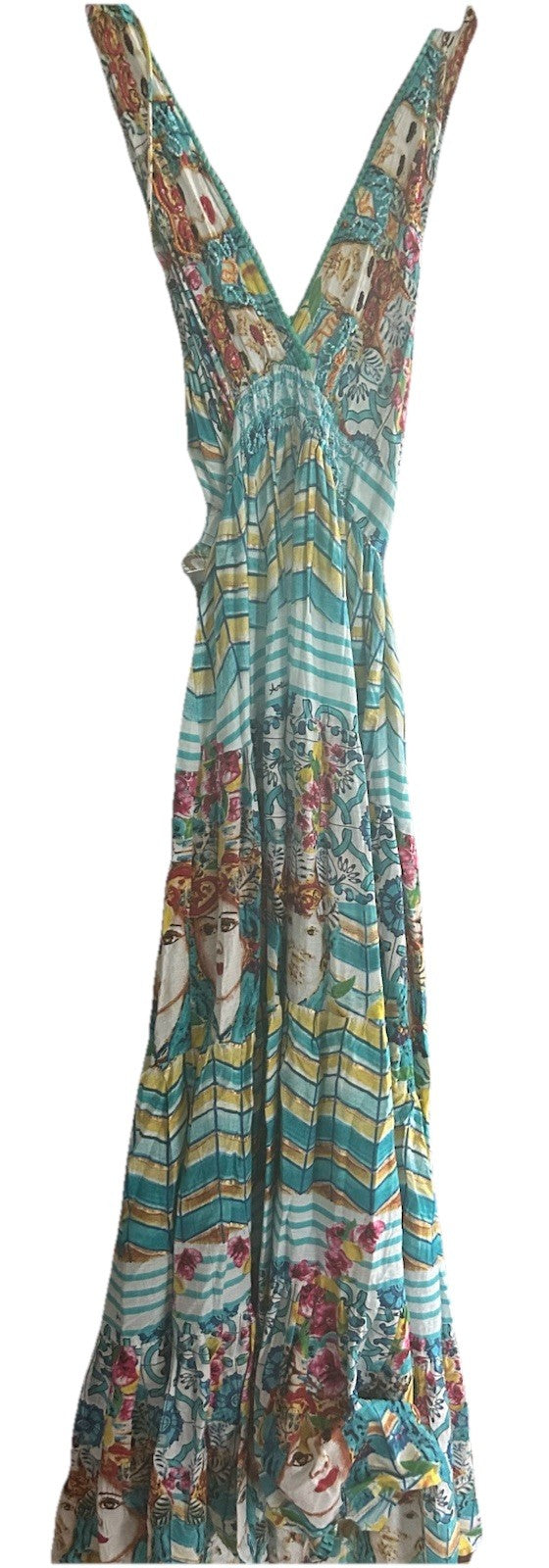 Antica Sartoria  Ladies & The Flowers Halter Neck Beaded  Long Dress Nwt O/S