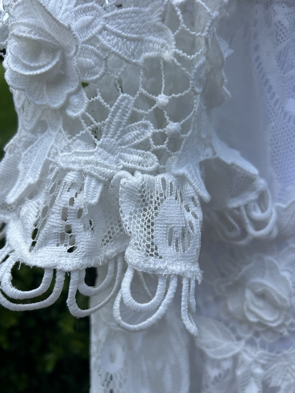 Antica Sartoria White Lace Embossed Flowers Dress BEAUTIFUL NWT O/S