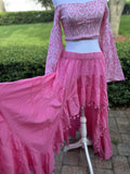 Antica Sartoria Long Back Short Front Pink Skirt & Top NWT