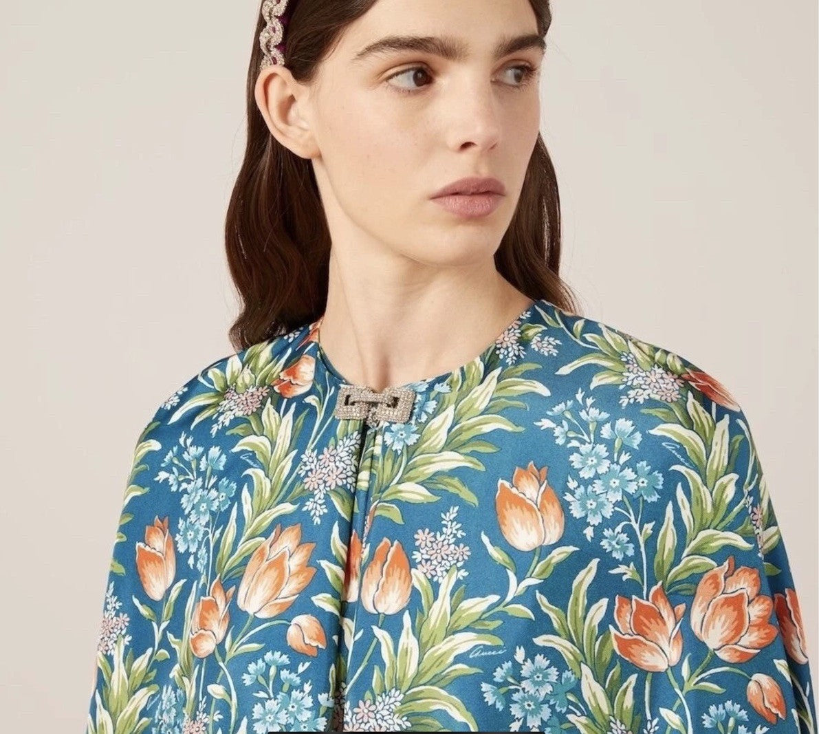 Gucci Floral Silk Cape Nojum collection Long Jacket Stunning NWT- Fits M- L 46IT
