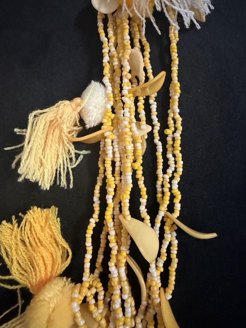 Antica Sartoria 2024 Yellow Lemon Pompom Beaded Necklace Nwt