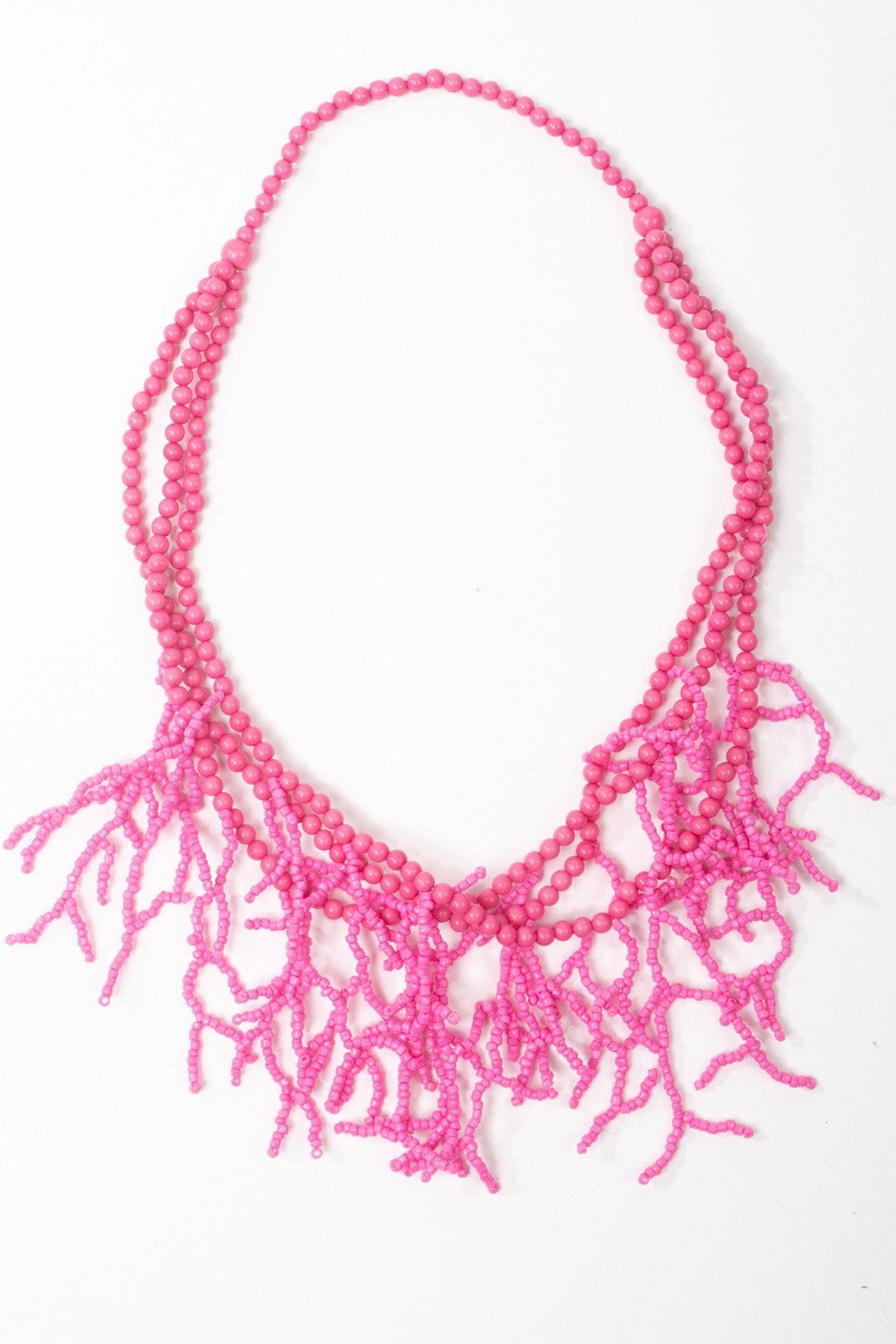 Antica Sartoria Hot Pink 3 Strands Beaded Necklace NWT 💕