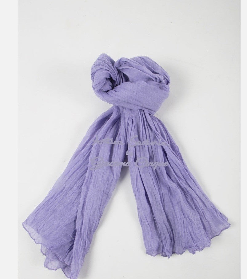 ANTICA SARTORIA 2025 LAVENDER PURPLE COTTON SCARF  40x70