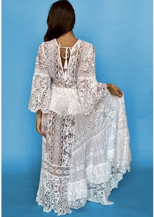 ANTICA SARTORIA WHITE LACE BEACH PARTY DRESS GORGEOUS NWT O/S