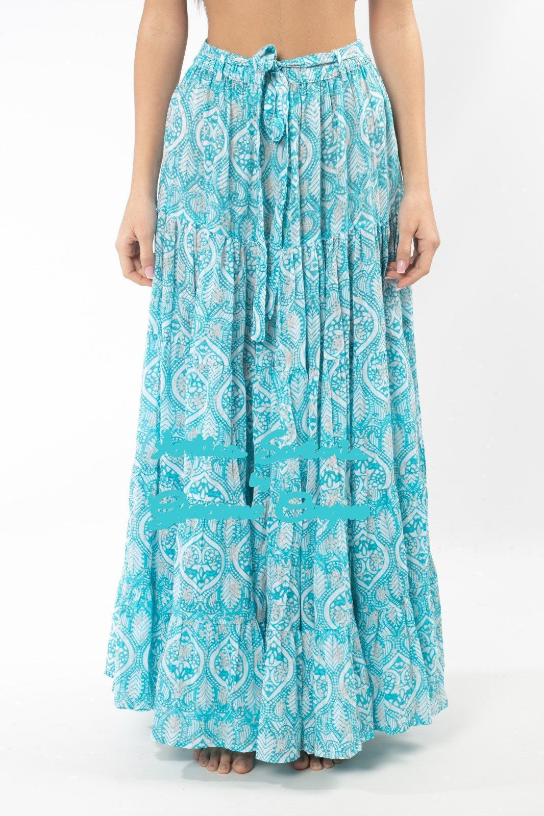 Antica Sartoria Blue & White Long Skirt & Cropped Top NWT O/S