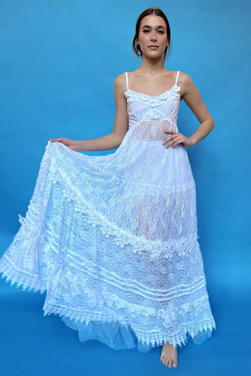 Antica Sartoria 2024 Beautiful White Lace Dress And Skirt NWT O/S